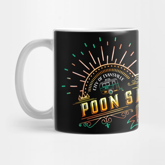 Poon Saloon Vintage Gold Old Fashioned Evansville Midwestern joke ICE COLD BEER by sandpaperdaisy